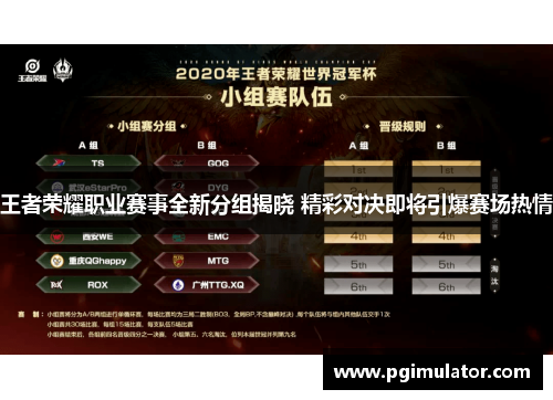 王者荣耀职业赛事全新分组揭晓 精彩对决即将引爆赛场热情