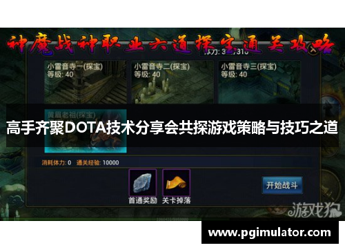 高手齐聚DOTA技术分享会共探游戏策略与技巧之道